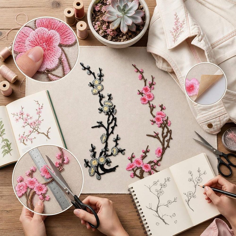 DIY Cherry Blossom Iron On Pat - Textile For Sewing recension och pris