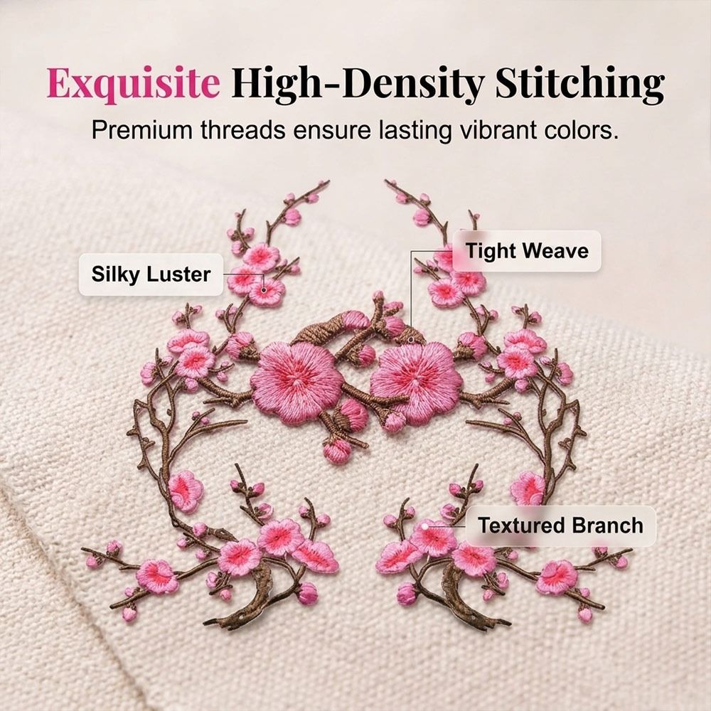 DIY Cherry Blossom Iron On Pat - Textile For Sewing recension och pris